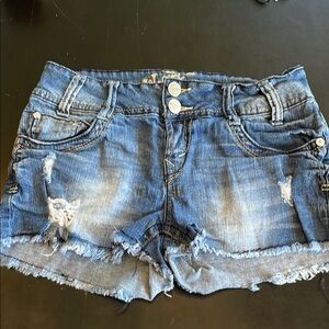 Distressed Denim Women Shorts wallflower small